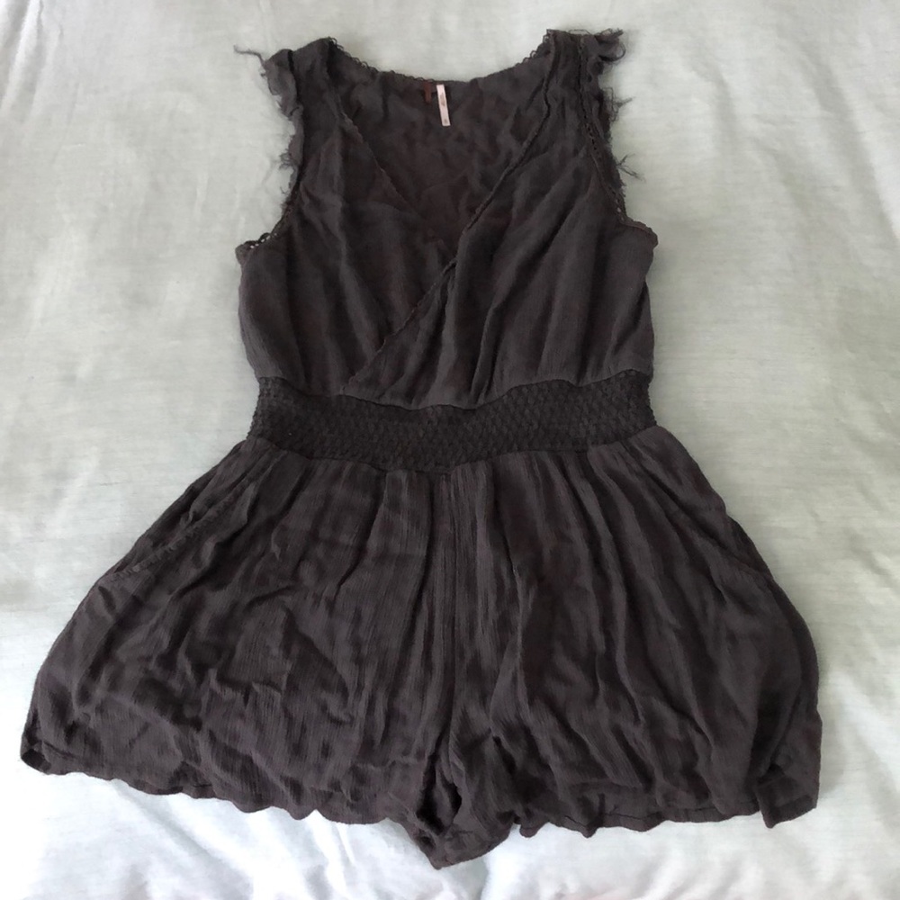 Free People Charcoal Romper